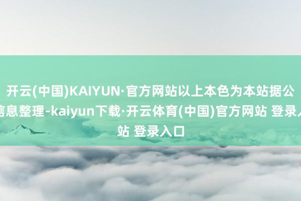 开云(中国)KAIYUN·官方网站以上本色为本站据公开信息整理-kaiyun下载·开云体育(中国)官方网站 登录入口