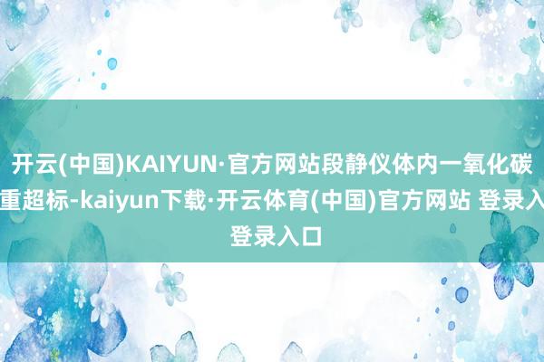 开云(中国)KAIYUN·官方网站段静仪体内一氧化碳严重超标-kaiyun下载·开云体育(中国)官方网站 登录入口
